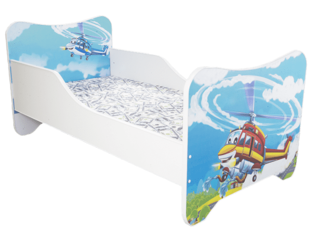 Dětská postel s obrázkem 160x80 - Vrtulník