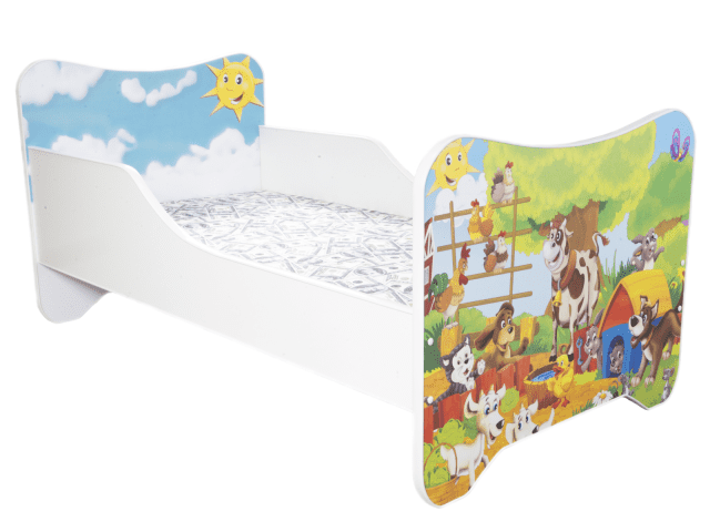 Dětská postel s obrázkem 160x80 - Farma