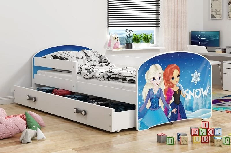 Dětská postel Luki ledové království 160x80 s úložným prostorem