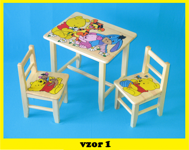 Dětský Stůl s židlemi Pů + malý stoleček zdarma !!