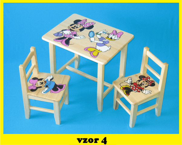 Dětský stůl s židlemi mickey + malý stoleček zdarma !!