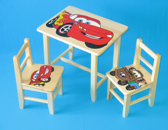 Dětský stůl s židlemi Auta + malý stoleček zdarma !!