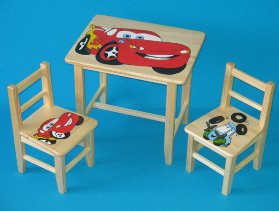 Dětský stůl s židlemi Auta + malý stoleček zdarma !!