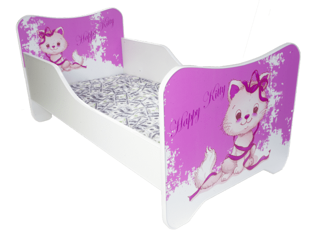 Dětská postel s obrázkem 160x80 - Happy Kitty