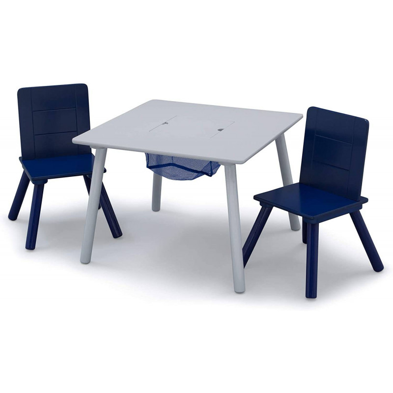 Dětský stůl s židlemi Šedo-modrý