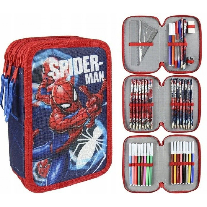 Školní penál třípatrový s náplní Spiderman Spider