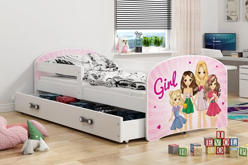 Dětská postel Luki girl 160x80 s úložným prostorem