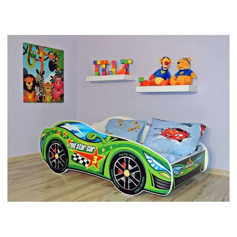 Dětská postel Racing zelený 140x70